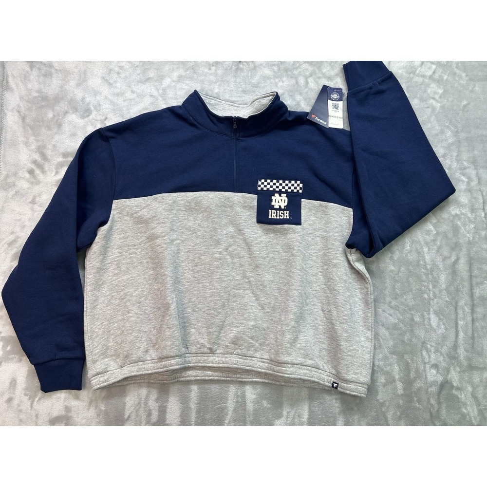 New Fanatics Notre Dame Irish Quarter Zip Sweatshirt Womens 3XL ColorBlock NCAA